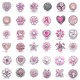 20MM pink design Rhinestone enamel Metal snap button charms
