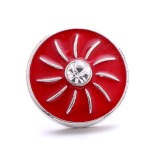 20MM red design Rhinestone enamel Metal snap button charms