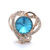 20MM blue design Rhinestone enamel Metal snap button charms