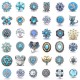 20MM blue design Rhinestone enamel Metal snap button charms