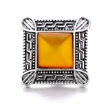 20MM yellow design Rhinestone enamel Metal snap button charms