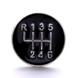 20MM black design Rhinestone enamel Metal  snap button charms