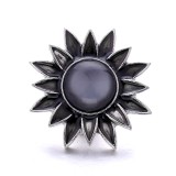 20MM black design Rhinestone enamel Metal snap button charms