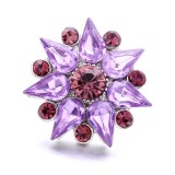 20MM purple design Rhinestone enamel Metal snap button charms