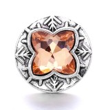 20MM Brown Crystal Rhinestone Owl flower design Rhinestone enamel Metal snap button charms