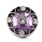20MM purple design Rhinestone enamel Metal snap button charms