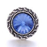 20MM blue design Rhinestone enamel Metal snap button charms