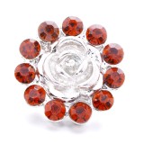 20MM Brown Crystal Rhinestone Owl flower design Rhinestone enamel Metal snap button charms