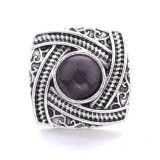20MM black design Rhinestone enamel Metal snap button charms