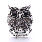 20MM black design Rhinestone enamel Metal snap button charms