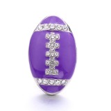 20MM purple design Rhinestone enamel Metal snap button charms