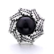 20MM black design Rhinestone enamel Metal snap button charms
