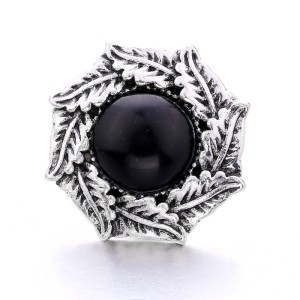 20MM black design Rhinestone enamel Metal snap button charms