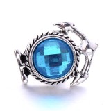 20MM blue design Rhinestone enamel Metal snap button charms