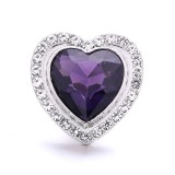 20MM purple design Rhinestone enamel Metal snap button charms