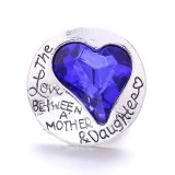 20MM blue design Rhinestone enamel Metal snap button charms