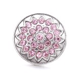 20MM pink design Rhinestone enamel Metal snap button charms