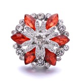 20MM yellow design Rhinestone enamel Metal snap button charms