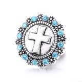 20MM blue design Rhinestone enamel Metal snap button charms
