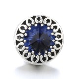 20MM blue design Rhinestone enamel Metal snap button charms
