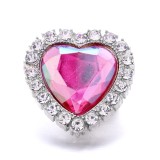 20MM pink design Rhinestone enamel Metal snap button charms