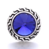 20MM blue design Rhinestone enamel Metal snap button charms