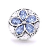 20MM blue design Rhinestone enamel Metal snap button charms