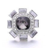 20MM black design Rhinestone enamel Metal snap button charms