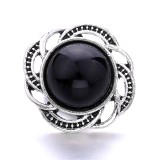 20MM black design Rhinestone enamel Metal snap button charms