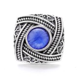 20MM blue design Rhinestone enamel Metal snap button charms