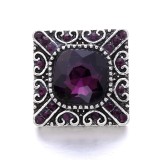 20MM purple design Rhinestone enamel Metal snap button charms