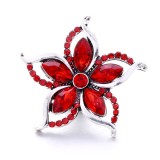 20MM red design Rhinestone enamel Metal snap button charms