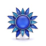 20MM blue design Rhinestone enamel Metal snap button charms