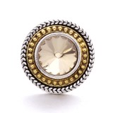 20MM Brown Crystal Rhinestone Owl flower design Rhinestone enamel Metal snap button charms