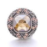20MM yellow design Rhinestone enamel Metal snap button charms