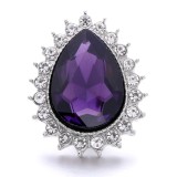 20MM purple design Rhinestone enamel Metal snap button charms