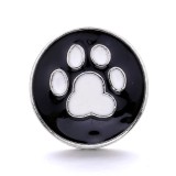 20MM black design Rhinestone enamel Metal  snap button charms