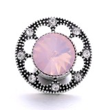 20MM pink design Rhinestone enamel Metal snap button charms
