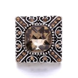 20MM Brown Crystal Rhinestone Owl flower design Rhinestone enamel Metal snap button charms