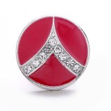 20MM red design Rhinestone enamel Metal snap button charms