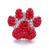 20MM red design Rhinestone enamel Metal snap button charms