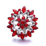 20MM red design Rhinestone enamel Metal snap button charms