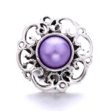 20MM white red design Rhinestone enamel Metal snap button charms