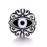20MM black design Rhinestone enamel Metal snap button charms