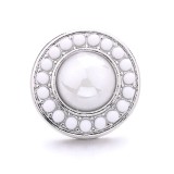 20MM white red design Rhinestone enamel Metal snap button charms