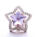 20MM purple design Rhinestone enamel Metal snap button charms