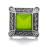 20MM green design Rhinestone enamel Metal snap button charms