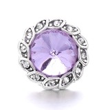 20MM purple design Rhinestone enamel Metal snap button charms