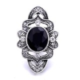 20MM black design Rhinestone enamel Metal  snap button charms