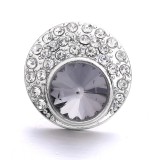 20MM black design Rhinestone enamel Metal  snap button charms